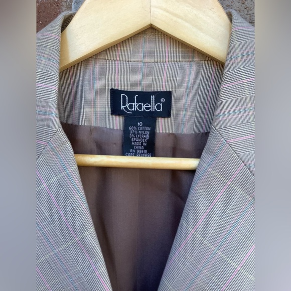 Rafaella Pantsuit Ladies Size 10 Tan Blue Pink - Picture 5 of 9